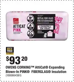 Home Depot OWENS CORNING AttiCat Expanding Blown-In PINK FIBERGLAS Insulation offer