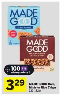Foodland MADE GOOD Bars, Minis or Rice Crisps offer