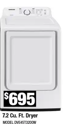 Home Depot 7.2 Cu. Ft. Dryer offer