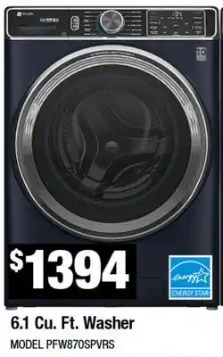 Home Depot 6.1 Cu. Ft. Washer offer