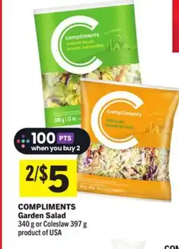Foodland COMPLIMENTS Garden Salad offer