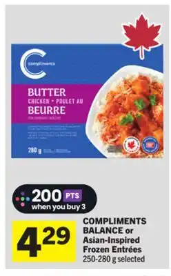 Foodland COMPLIMENTS BALANCE or Asian-Inspired Frozen Entrées offer
