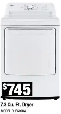 Home Depot 7.3 Cu. Ft. Dryer offer