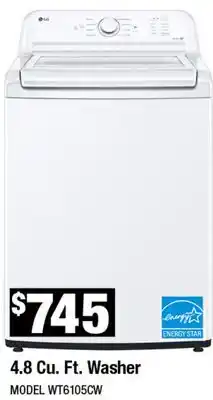 Home Depot 4.8 Cu. Ft. Washer offer