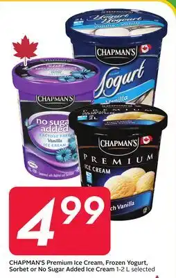 Sobeys CHAPMAN'S Premium Ice Cream, Frozen Yogurt, Sorbet or No Sugar Added Ice Cream offer