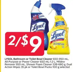 Sobeys LYSOL Bathroom or Toilet Bowl Cleaner offer