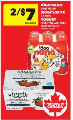 Real Canadian Superstore IÖGO NANO 6X93 ML OR SIGGI'S SKYR 4X100 G YOGURT offer