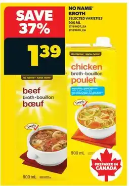 Real Canadian Superstore NO NAME BROTH, 900 ML offer