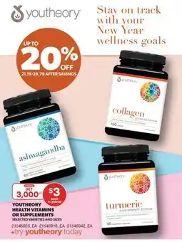 Real Canadian Superstore YOUTHEORY HEALTH VITAMINS OR SUPPLEMENTS offer