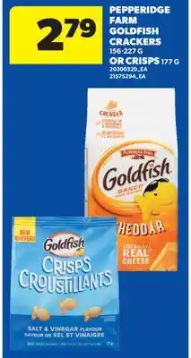 Real Canadian Superstore PEPPERIDGE FARM GOLDFISH CRACKERS, 156-227 G OR CRISPS, 177 G offer