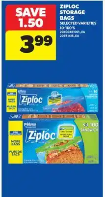 Real Canadian Superstore ZIPLOC STORAGE BAGS, 10-100' S offer