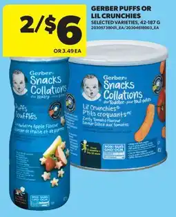 Real Canadian Superstore GERBER PUFFS OR LIL CRUNCHIES, 42-187 G offer