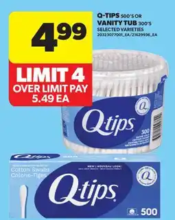 Real Canadian Superstore Q-TIPS, 500' S OR VANITY TUB, 300' S offer