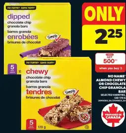 Real Canadian Superstore NO NAME ALMOND CHEWY OR CHOCOLATE CHIP GRANOLA BAR, 120-175 G offer