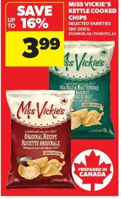 Real Canadian Superstore MISS VICKIE'S KETTLE COOKED CHIPS, 190-200 G offer
