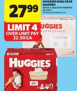 Real Canadian Superstore HUGGIES GIGA PACK DIAPERS, 42-128' S offer