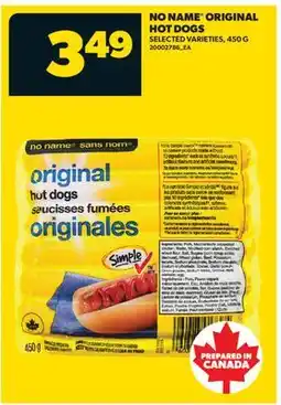 Real Canadian Superstore NO NAME ORIGINAL HOT DOGS, 450 G offer