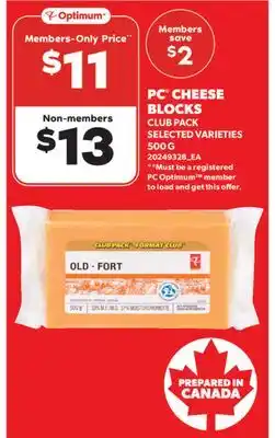 Real Canadian Superstore PC CHEESE BLOCKS CLUB PACK, 500 G offer