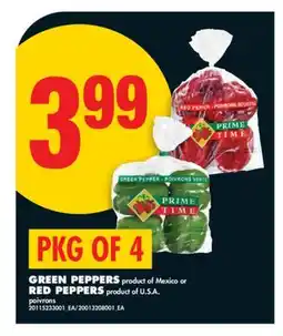 No Frills GREEN PEPPERS OR RED PEPPERS, PKG OF 4 offer