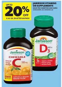 Real Canadian Superstore JAMIESON VITAMINS OR SUPPLEMENTS offer