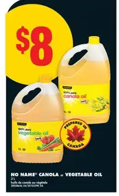 No Frills NO NAME CANOLA OR VEGETABLE OIL, 3 L offer