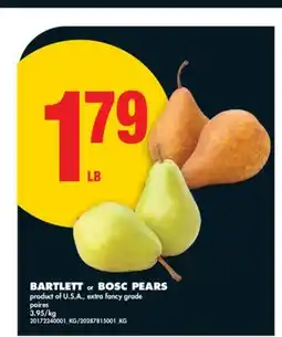 No Frills BARTLETT or BOSC PEARS offer