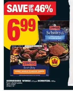 No Frills SCHNEIDERS WINGS, 615 g or SCHNITZEL, 450 g offer