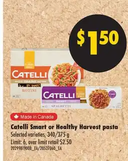 No Frills CATELLI SMART OR HEALTHY HARVEST PASTA, 340/375 G offer