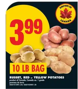 No Frills RUSSET, RED or YELLOW POTATOES, 10 LB BAG offer