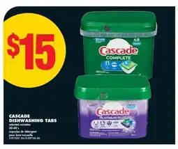 No Frills CASCADE DISHWASHING TABS, 30-48's offer