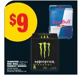 No Frills MONSTER, 4x473 mL or RED BULL, 4x250 mL ENERGY DRINKS offer