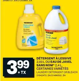 L'Intermarché DÉTERGENT À LESSIVE 2,03 L OU EAU DE JAVEL, 2,4 L | LAUNDRY DETERGENT OR BLEACH offer