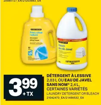 L'Intermarché DÉTERGENT À LESSIVE 2,03 L OU EAU DE JAVEL, 2,4 L | LAUNDRY DETERGENT OR BLEACH offer