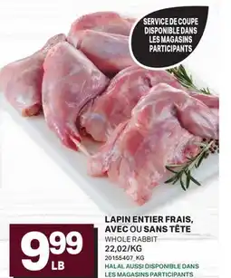 L'Intermarché LAPIN ENTIER FRAIS, AVEC OU SANS TÊTE | WHOLE RABBIT offer
