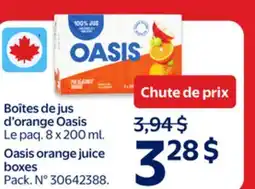 Walmart Oasis orange juice boxes offer