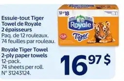 Walmart Royale Tiger Towel 2-ply paper towels 12-pack offer