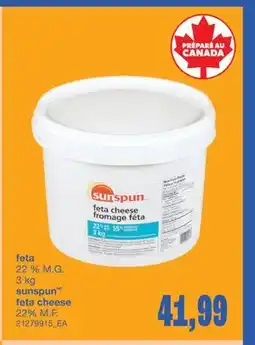 Wholesale Club FETA SUNSPUN 3 kg offer