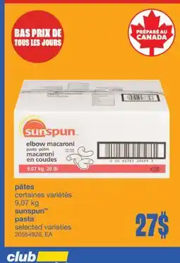 Wholesale Club PÂTES 9,07 kg offer