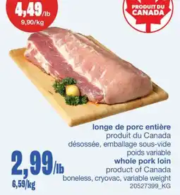 Wholesale Club LONGE DE PORC ENTIÈRE offer