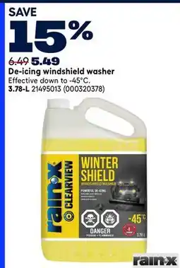 RONA RAIN-X De-icing windshield washer offer