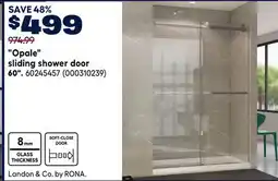 RONA Opale sliding shower door offer