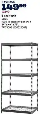 RONA 5-shelf unit 48 x 72 offer