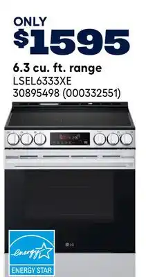 RONA LG 6.3 cu. ft. range offer