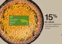 Avril Tarte végétalienne millet et kale offer