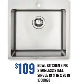 Canac Bowl Kitchen Sink Stainless steel offer