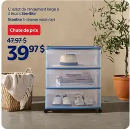 Walmart Sterlite 3-Drawer Wide Cart offer