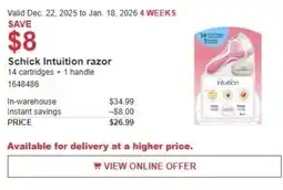 Costco Schick Intuition razor offer