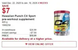 Costco Hawaiian Punch C4 Sport pre-workout supplement offer