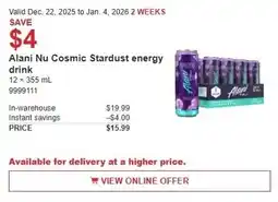 Costco Alani Nu Cosmic Stardust energy drink offer
