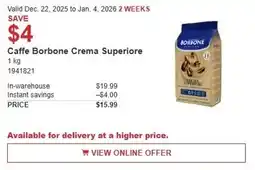 Costco Caffe Borbone Crema Superiore offer